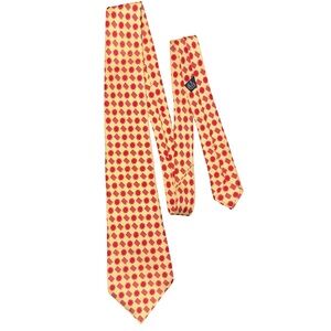 Kiton Red and Yellow Geometric Tie